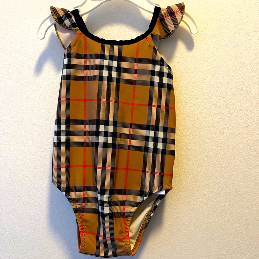 Burberry Kids Plaid One Piece Swimsuit